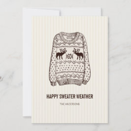 Kerstkaart met lelijk truitje