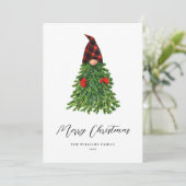 Kerstkaart met leuk kabouterontwerp (Staand voorkant)