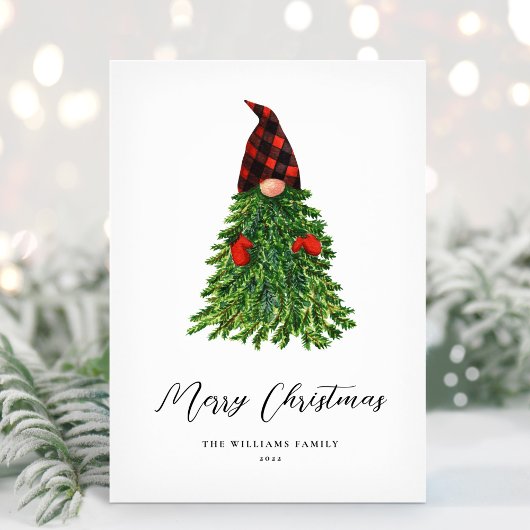 Kerstkaart met leuk kabouterontwerp