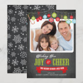 Kerstkaart met leuk schoolbord thema voor de famil (Voorkant / Achterkant)