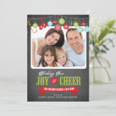 Kerstkaart met leuk schoolbord thema voor de famil (Staand voorkant)