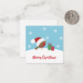 Kerstkaart met leuk vogeltje notitiekaartje (Voorkant / Achterkant in situ)