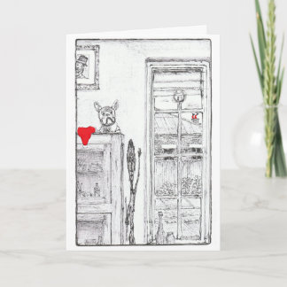 Kerstkaart met leuke hond feestdagen kaart