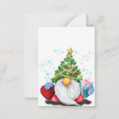 Kerstkaart met leuke kabouter notitiekaartje (Achterkant)