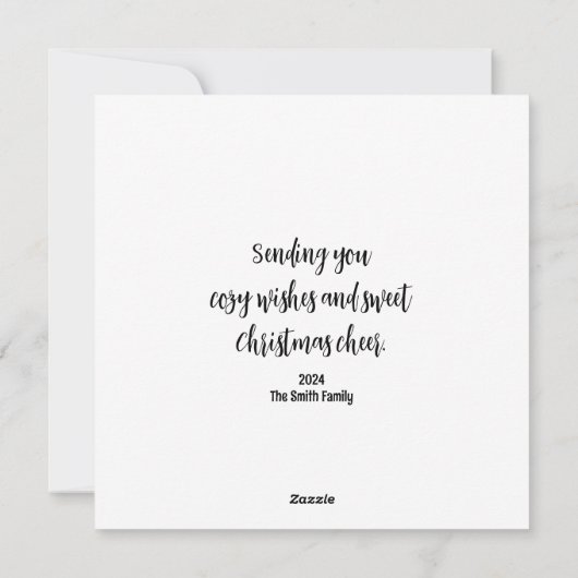 Kerstkaart met lief egelhuisje (Achterkant)