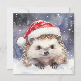 Kerstkaart met lief egelhuisje