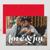 Kerstkaart met liefde en vreugde foto (Voorkant / Achterkant)