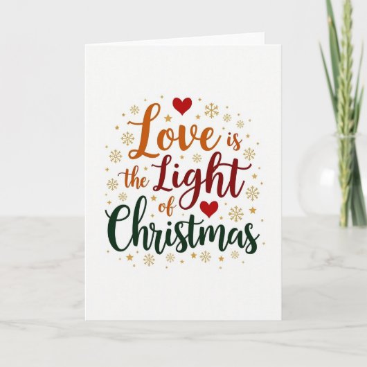 Kerstkaart met liefdesscript kaart (Voorkant)