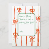 Kerstkaart met lint kaart (Achterkant)