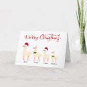 kerstkaart met Llamas Folded Holiday Card Feestdagen Kaart (Voorkant)