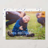Kerstkaart met Love and Light Stars Vakantiefoto (Voorkant / Achterkant)