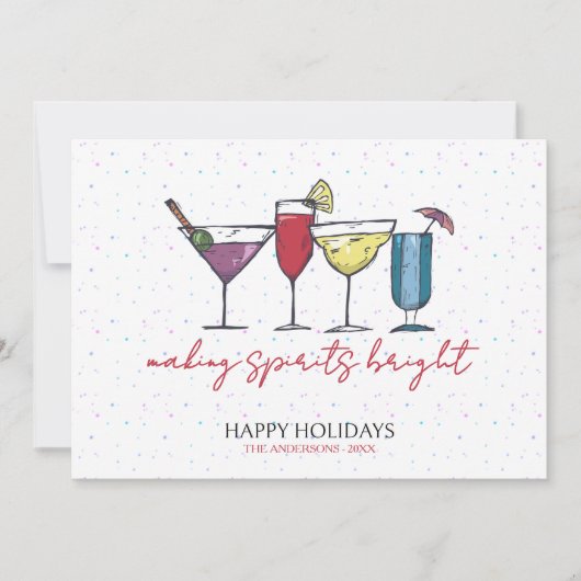 Kerstkaart met 'Making Spirits Bright Cocktail'-th (Voorkant)