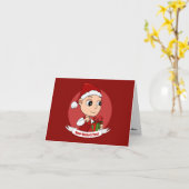 Kerstkaart met malle baby cartoon kaart (Gele Bloem)