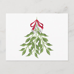 Kerstkaart met maretak briefkaart