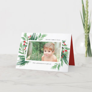 Kerstkaart met maretak feestdagen kaart