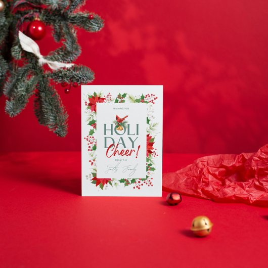 Kerstkaart met maretakgebladerte kaart