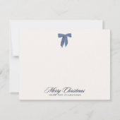Kerstkaart met marine gestreepte strik kaart (Voorkant)