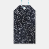 Kerstkaart met marineblauw en zilver design cadeaulabel (Voorkant)