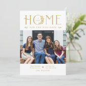 Kerstkaart met mededeling verhuizing vakantiehuis (Staand voorkant)