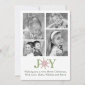 Kerstkaart met meerdere foto's van Joy Sneeuwvlok (Voorkant)