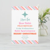 Kerstkaart met meerstalige kerstboom (Staand voorkant)