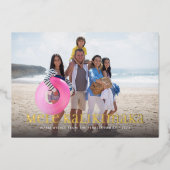 Kerstkaart met Mele Kalikimaka in Hawaiaanse folie Folie Feestdagenkaart (Voorkant)