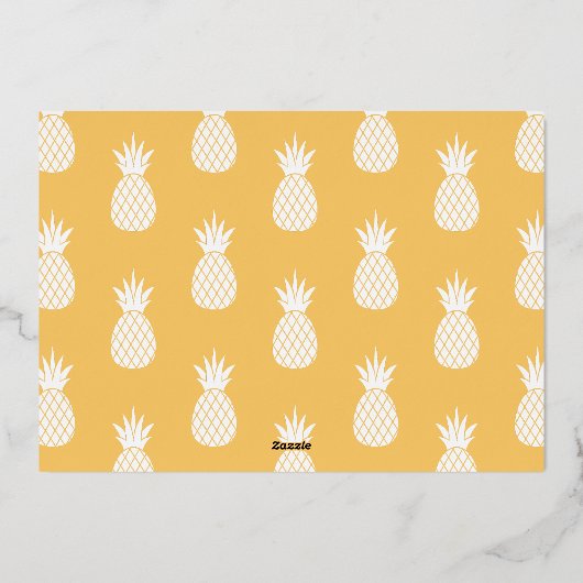 Kerstkaart met Mele Kalikimaka in Hawaiaanse folie Folie Feestdagenkaart (Achterkant)