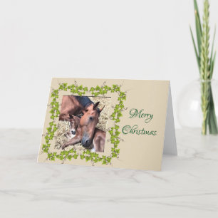 Kerstkaart met Merrie en Veulen Kaart