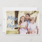 Kerstkaart met Merry & Bright Scallop-rand (Voorkant)