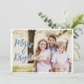 Kerstkaart met Merry & Bright Scallop-rand (Staand voorkant)