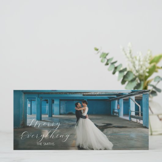 Kerstkaart met Merry Everything (Staand voorkant)