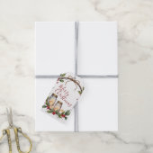 Kerstkaart met Metselwerkpotkaarsen  Cadeaulabel (Met Touw)