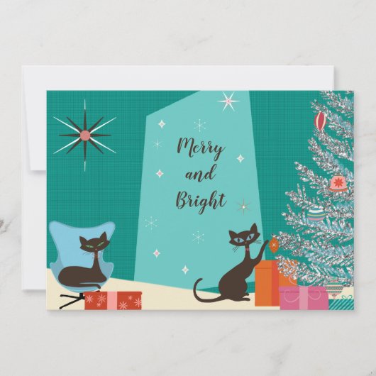 Kerstkaart met mid-century design (Voorkant)