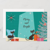 Kerstkaart met mid-century design (Voorkant / Achterkant)