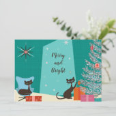 Kerstkaart met mid-century design (Staand voorkant)