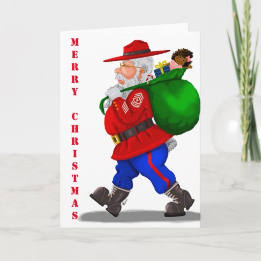 Kerstkaart met militaire Kerstman Kaart (Voorkant)