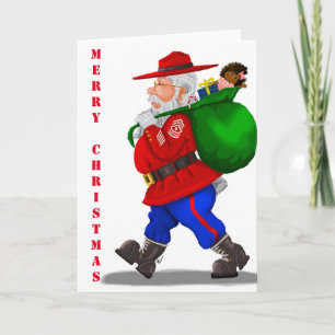 Kerstkaart met militaire Kerstman Kaart