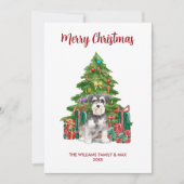 Kerstkaart met Miniatuur Schnauzer (Voorkant)