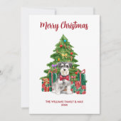 Kerstkaart met Miniatuur Schnauzer (Voorkant)