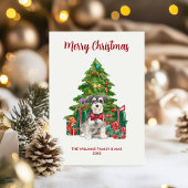 Kerstkaart met Miniatuur Schnauzer