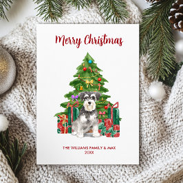 Kerstkaart met Miniatuur Schnauzer