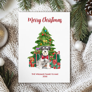 Kerstkaart met Miniatuur Schnauzer