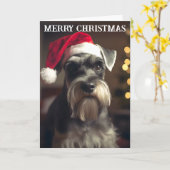Kerstkaart met Miniatuur Schnauzer Kaart (Gele Bloem)