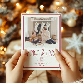 Kerstkaart met Minimalistische Boodschap van Vrede Kaart