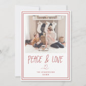 Kerstkaart met Minimalistische Boodschap van Vrede Kaart (Voorkant)