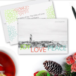 Kerstkaart met Minimalistische Foto en 'Vreugde Li Kaart