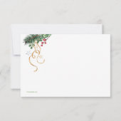 Kerstkaart met Misteletoe en Dennen Kaart (Achterkant)