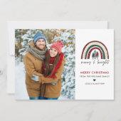 Kerstkaart met moderne foto 'Merry & Bright' (Voorkant)