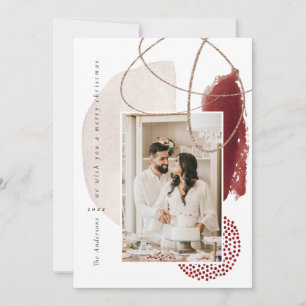 kerstkaart met moderne geometrische fotofeestdag