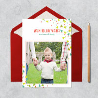 Kerstkaart met moderne platte boomconfetti
